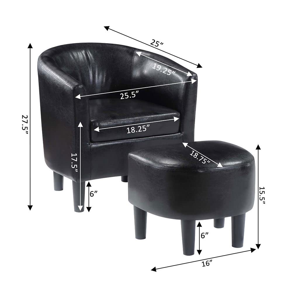 Chair | Take a Seat Churchill Accent Chair with Ottoman | Ultimate Comfort & Style | Durable Poplar Plywood Frame | High-Density Foam Cushion | Removable Fabric Lining | Easy Assembly | By CasaFoyer | casafoyer.myshopify.com