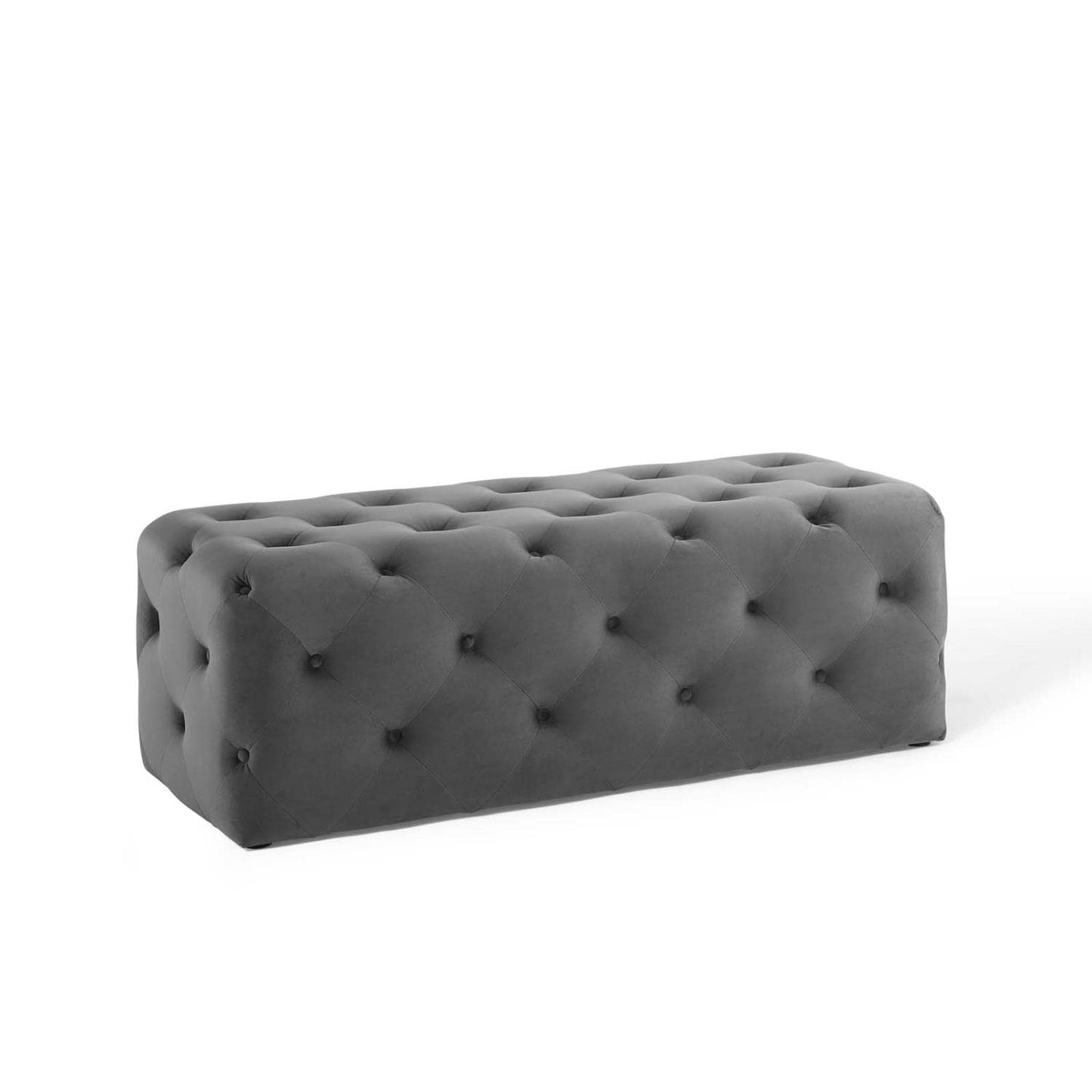 ottomans | CasaFoyer Amour 48 Tufted Button Entryway Bench | Stain-Resistant Velvet | Comfortable Seating | Supports 500 lbs | Gray | casafoyer.myshopify.com