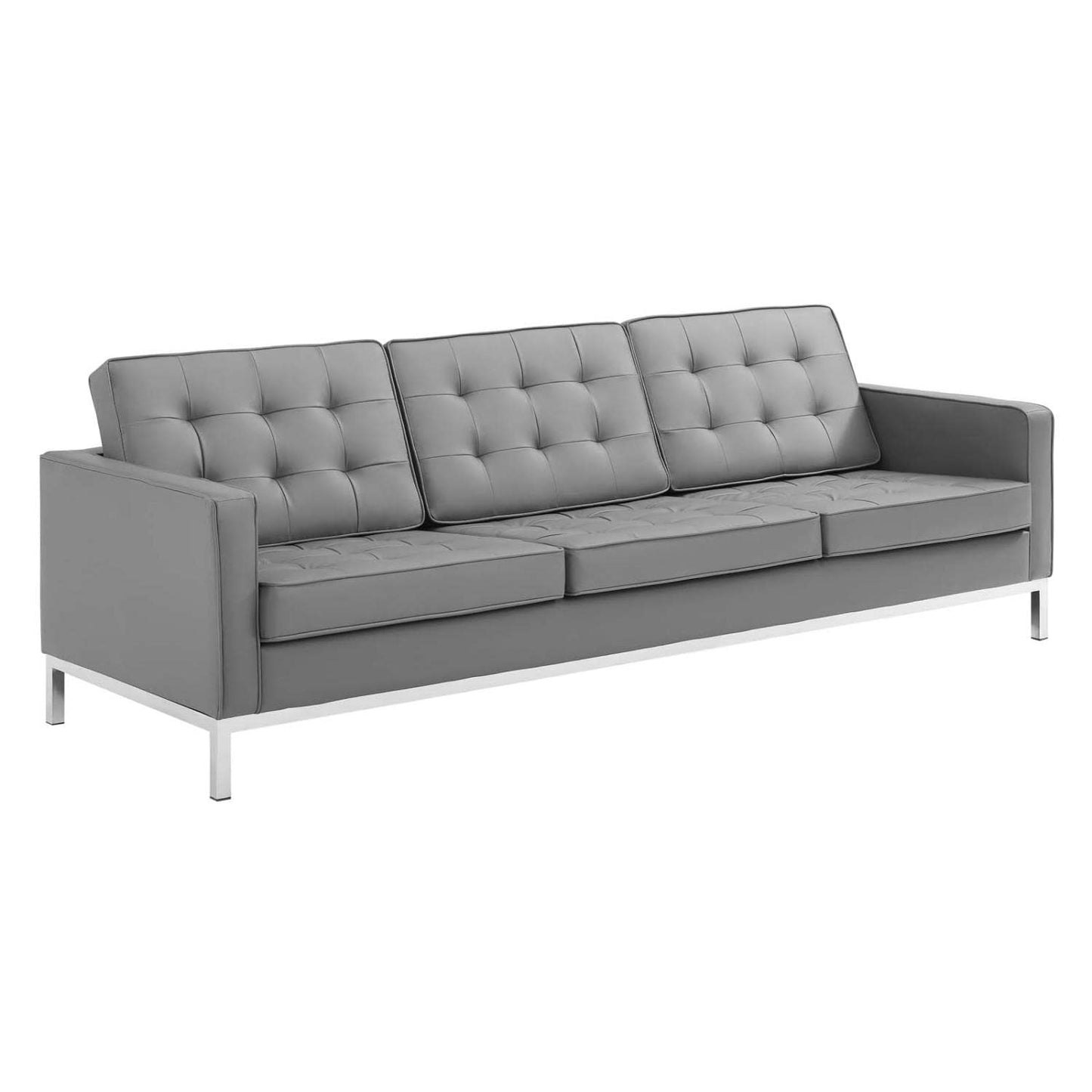 kitchen and dining room sets | CasaFoyer Loft Tufted Faux Leather Accent Sofa | Armchair Set - Timeless Design | Luxurious Upholstery | Stainless Steel Frame - Perfect for Sophisticated Living Rooms | Sofa Weight Capacity: 900 lbs | Armchair Weight Capacity: 300 lbs | casafoyer.myshopify.com