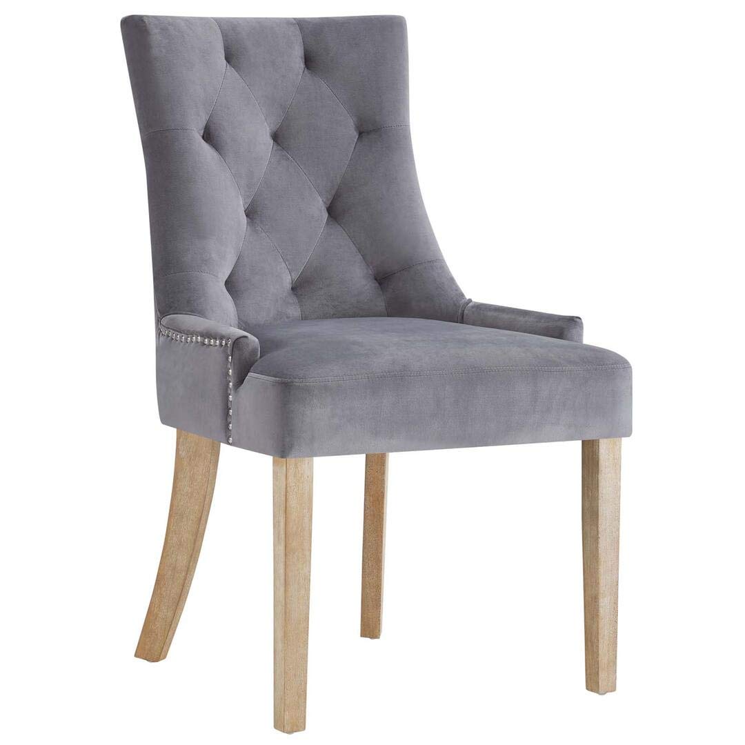 home office desk chairs | CasaFoyer Pose Performance Velvet Dining Chair Set | Modern Farmhouse Style | Tufting | Nailhead Trim | Stain-Resistant Velvet Upholstery | Natural Wood Legs | Set of 2 | casafoyer.myshopify.com
