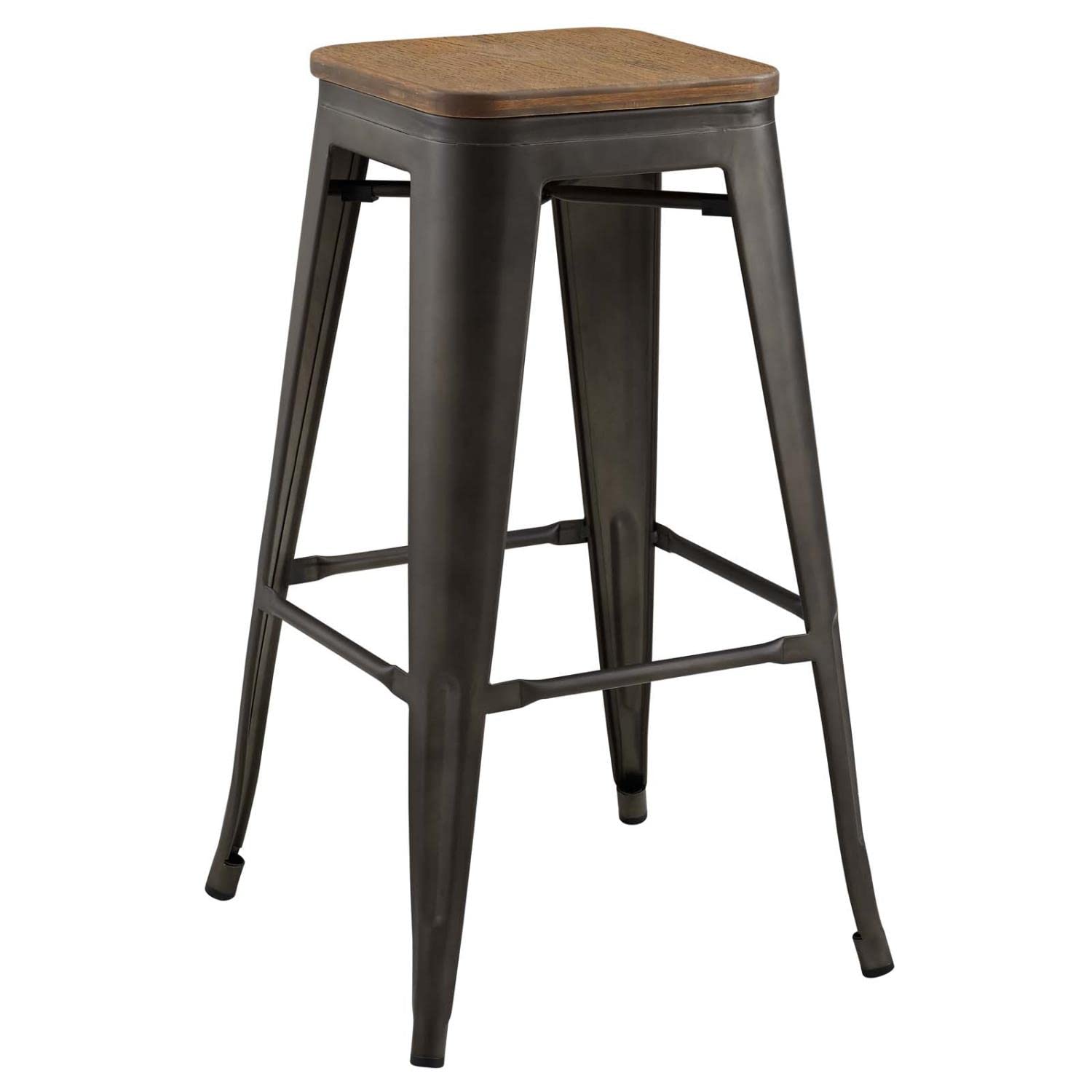 barstools | CasaFoyer Promenade Bamboo & Metal Bar Stool | Vintage Steel Finish | Industrial Modern Aesthetics | Exceptional Quality | Versatile & Eye-Catching | Includes 1 Stool | casafoyer.myshopify.com