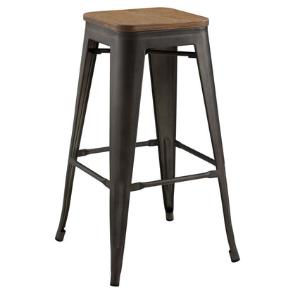 barstools | CasaFoyer Promenade Bamboo & Metal Bar Stool | Vintage Steel Finish | Industrial Modern Aesthetics | Exceptional Quality | Versatile & Eye-Catching | Includes 1 Stool | casafoyer.myshopify.com