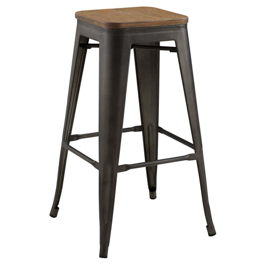 barstools | CasaFoyer Promenade Bamboo & Metal Bar Stool | Vintage Steel Finish | Industrial Modern Aesthetics | Exceptional Quality | Versatile & Eye-Catching | Includes 1 Stool | casafoyer.myshopify.com