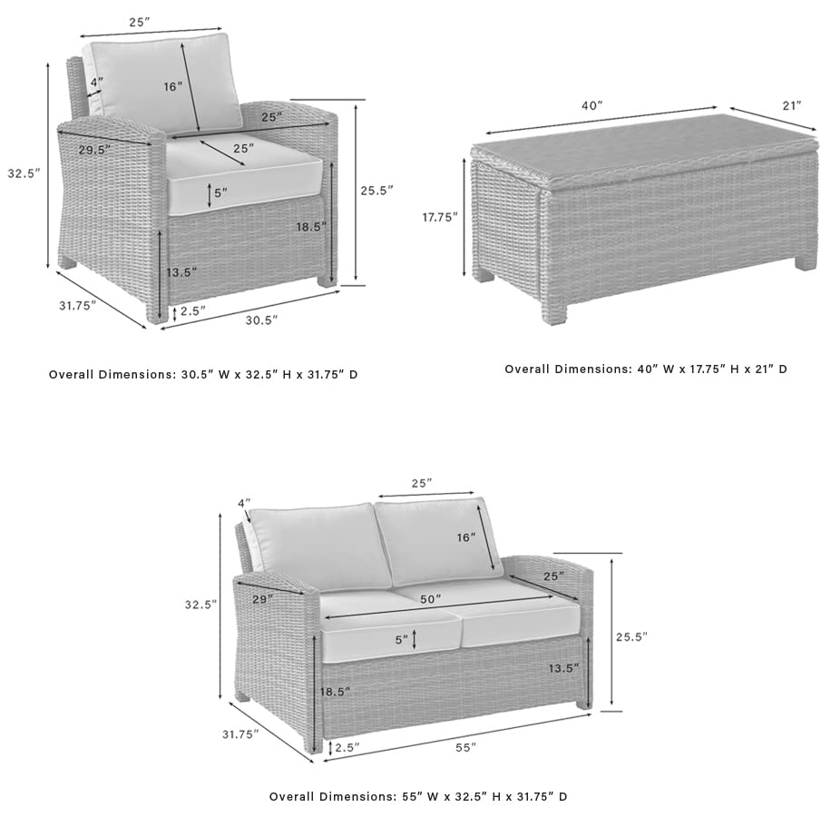 Chair | CasaFoyers Bradenton Collection | Exquisite All-Weather Wicker Outdoor Seating Set | Loveseat, Arm Chair & Glass Top Table | Durable & UV-Resistant Cushions | casafoyer.myshopify.com