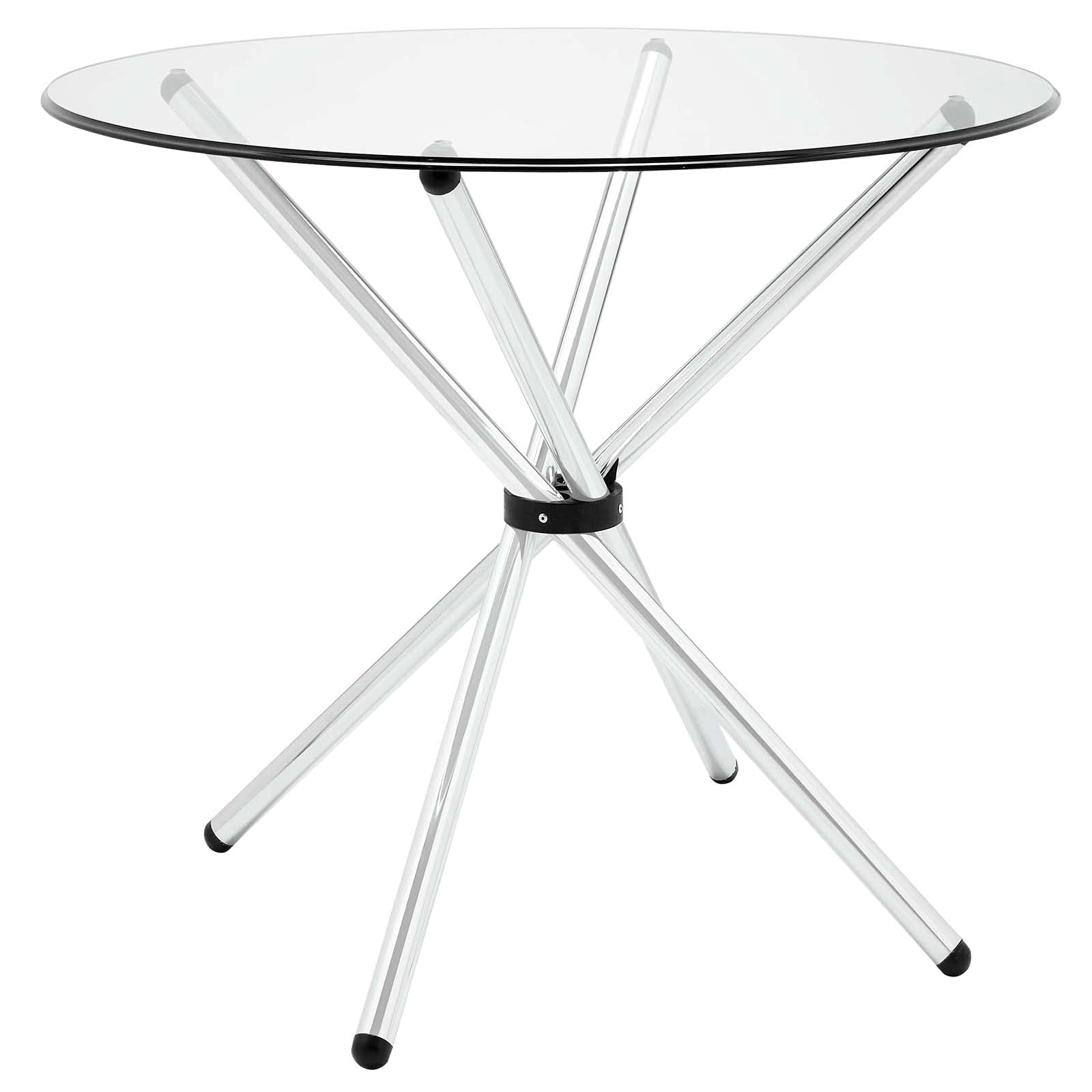Dining Table | Modern Baton Dining Table | Tempered Glass Top | Unique Baton Base | Chrome Plated Tubular Base | Scratch-Resistant | Contemporary Makeover | casafoyer.myshopify.com
