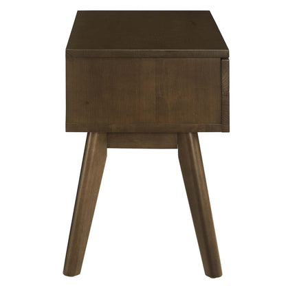 TABLE | CasaFoyer Everly Wood Nightstand | Mid-Century Design | Solid Hardwood | Cocoa Walnut Veneer | Generous Drawer | Sleek & Elegant | casafoyer.myshopify.com