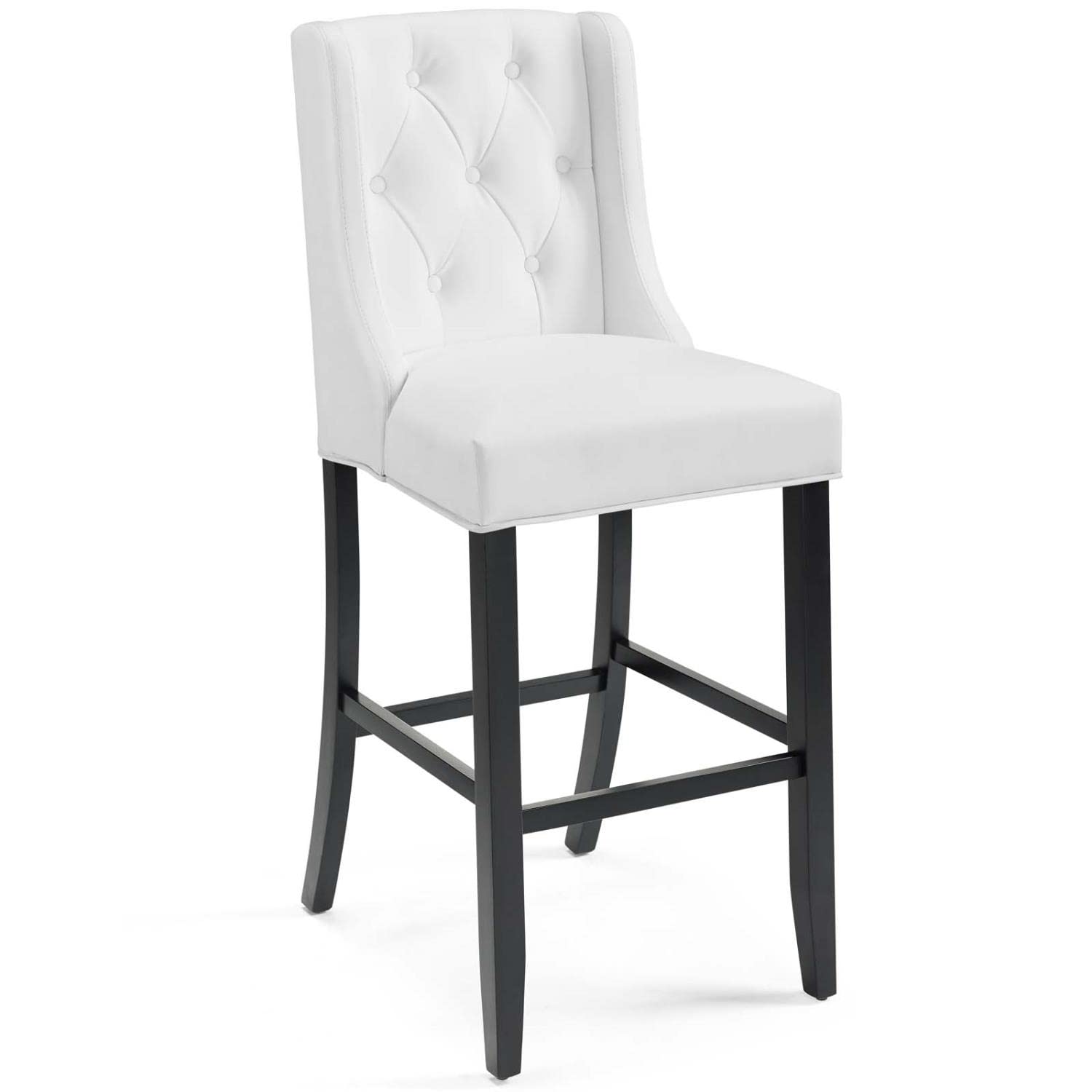 barstools | CasaFoyer Baronet Tufted Button Faux Leather Upholstered Bar Stool Set | Elegant, Comfortable, Durable | White | Set of 2 | casafoyer.myshopify.com