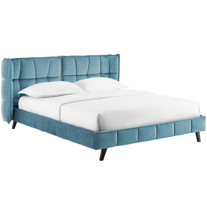 adjustable bed bases | CasaFoyer Makenna Performance Velvet Queen Platform Bed | Comfortable & Stylish | Tufted Headboard | Stain-Resistant Fabric | Wood Slat Support | 1322 lbs Weight Capacity | casafoyer.myshopify.com