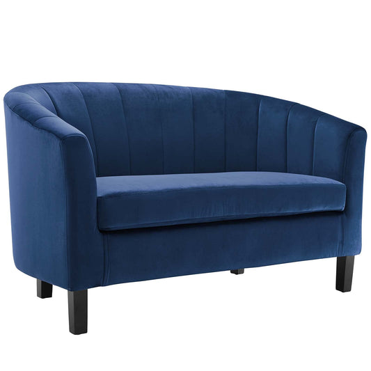 sofas | CasaFoyer Prospect Performance Velvet Loveseat | Modern Barrel Back Design | Stain-Resistant Upholstery | Chic Channel Tufting | Retro Modern Elements | Ultimate Comfort | 331 lbs Weight Capacity | casafoyer.myshopify.com