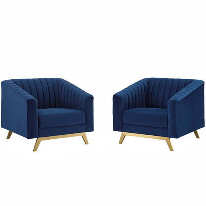 home office desk chairs | CasaFoyer Valiant Performance Velvet Armchair Set of 2 | Retro Modern Design | Premium Comfort | Navy | casafoyer.myshopify.com