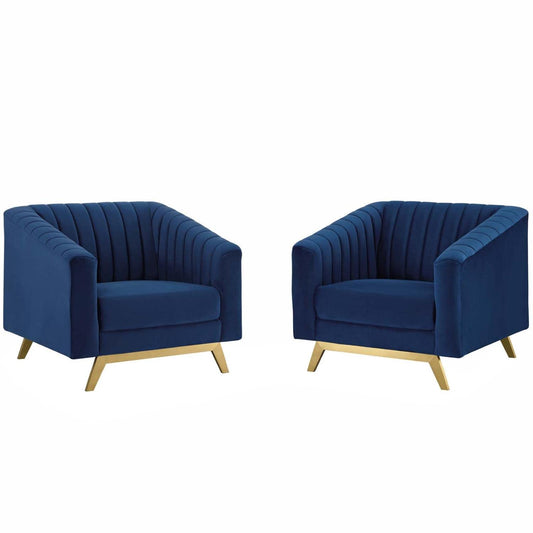 home office desk chairs | CasaFoyer Valiant Performance Velvet Armchair Set of 2 | Retro Modern Design | Premium Comfort | Navy | casafoyer.myshopify.com