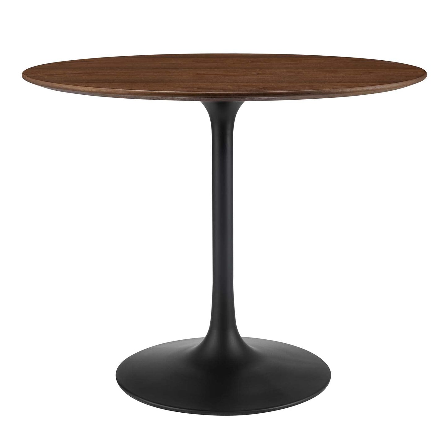 patio dining tables | CasaFoyer Lippa 36 Round Walnut Dining Table | Timeless Modernism | Elegant Form | Chip-Resistant Finish | Tapered Metal Base | casafoyer.myshopify.com