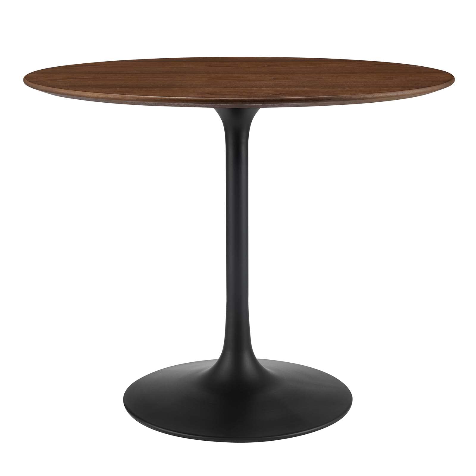 patio dining tables | CasaFoyer Lippa 36 Round Walnut Dining Table | Timeless Modernism | Elegant Form | Chip-Resistant Finish | Tapered Metal Base | casafoyer.myshopify.com