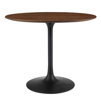 patio dining tables | CasaFoyer Lippa 36 Round Walnut Dining Table | Timeless Modernism | Elegant Form | Chip-Resistant Finish | Tapered Metal Base | casafoyer.myshopify.com