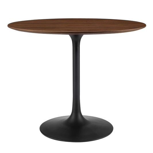 patio dining tables | CasaFoyer Lippa 36 Round Walnut Dining Table | Timeless Modernism | Elegant Form | Chip-Resistant Finish | Tapered Metal Base | casafoyer.myshopify.com