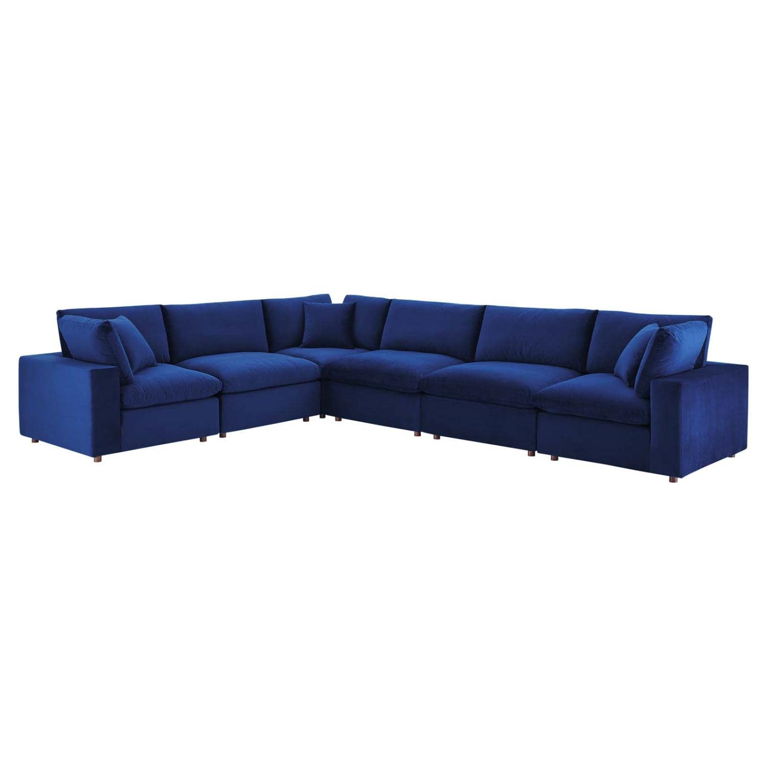 kitchen and dining room sets | CasaFoyer Commix Luxury Sectional Sofa | Plush Comfort | Stain-Resistant Velvet | Solid Wood Construction | 6-Piece Set | Navy | casafoyer.myshopify.com