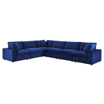 kitchen and dining room sets | CasaFoyer Commix Luxury Sectional Sofa | Plush Comfort | Stain-Resistant Velvet | Solid Wood Construction | 6-Piece Set | Navy | casafoyer.myshopify.com