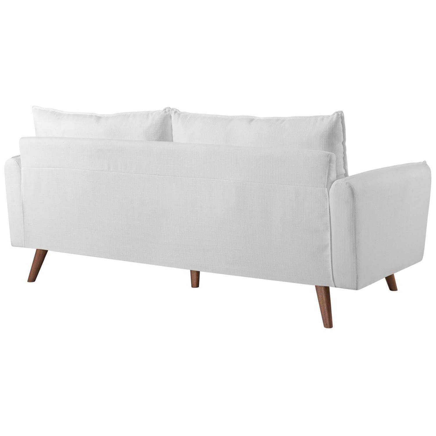 sofas | CasaFoyer Revive | Cozy Sofa with Bolster Pillows | Soft Fabric Upholstery | Sleek Lines | Stylish Wood Legs | Convenient Shipping | White | casafoyer.myshopify.com