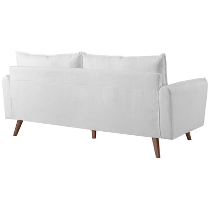 sofas | CasaFoyer Revive | Cozy Sofa with Bolster Pillows | Soft Fabric Upholstery | Sleek Lines | Stylish Wood Legs | Convenient Shipping | White | casafoyer.myshopify.com