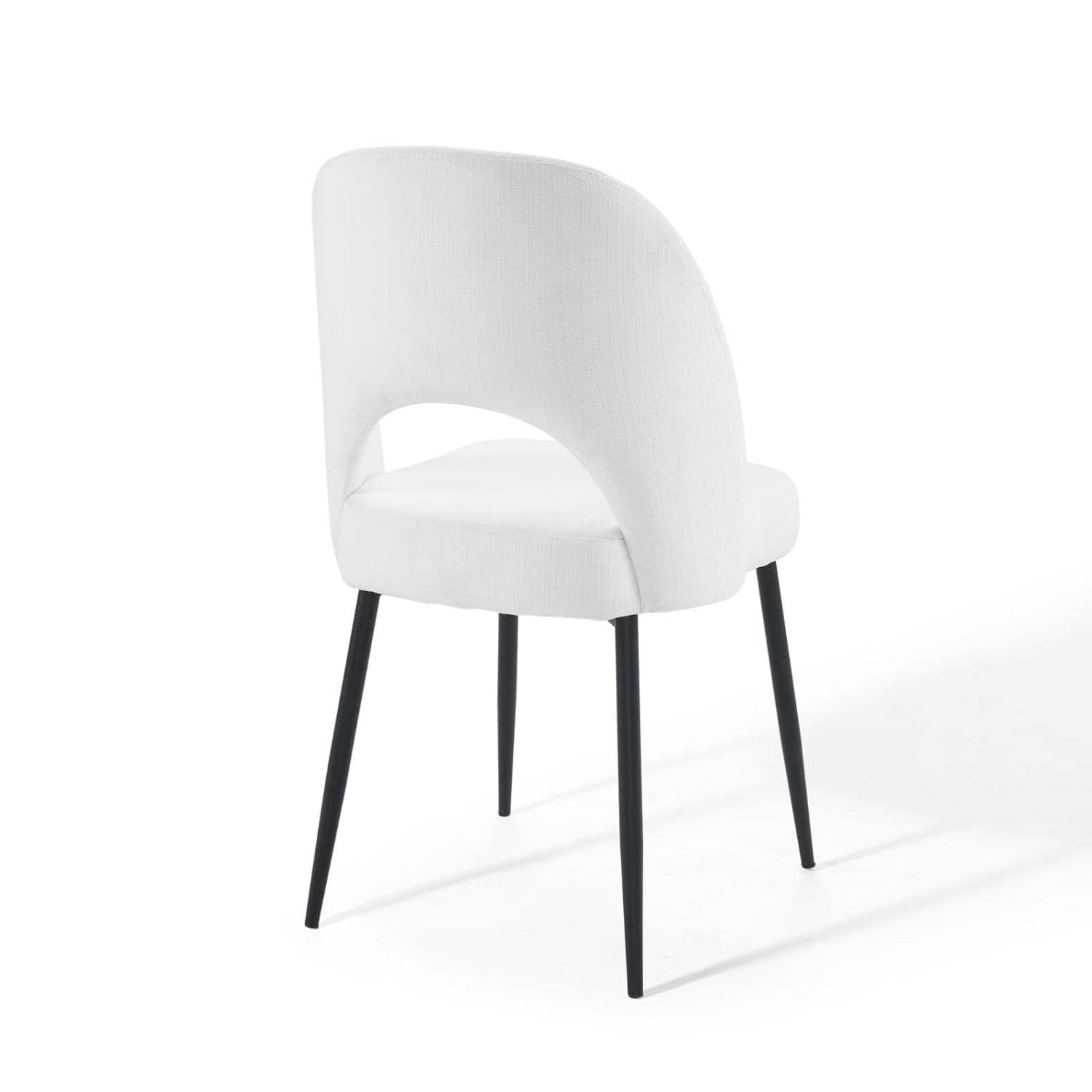 Dining Table | Rouse Upholstered Fabric Dining Side Chair | Stylish & Comfortable | Densely Padded Foam | Soft Fabric Upholstery | Durable Bentwood | Matte Black Stainless Steel Legs | Open Back Design | 331 lbs Weight Capacity | casafoyer.myshopify.com
