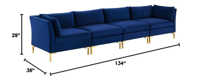 sofas | CasaFoyer Ardent Performance Velvet Sofa | Vintage Modern Glam Deco Style | Luxurious Texture | French Piping | Flexible Sectional Design | Stain-Resistant | Comfortable Foam Padding | Gold Metal Legs | 440 lbs Weight Capacity | casafoyer.myshopify.com