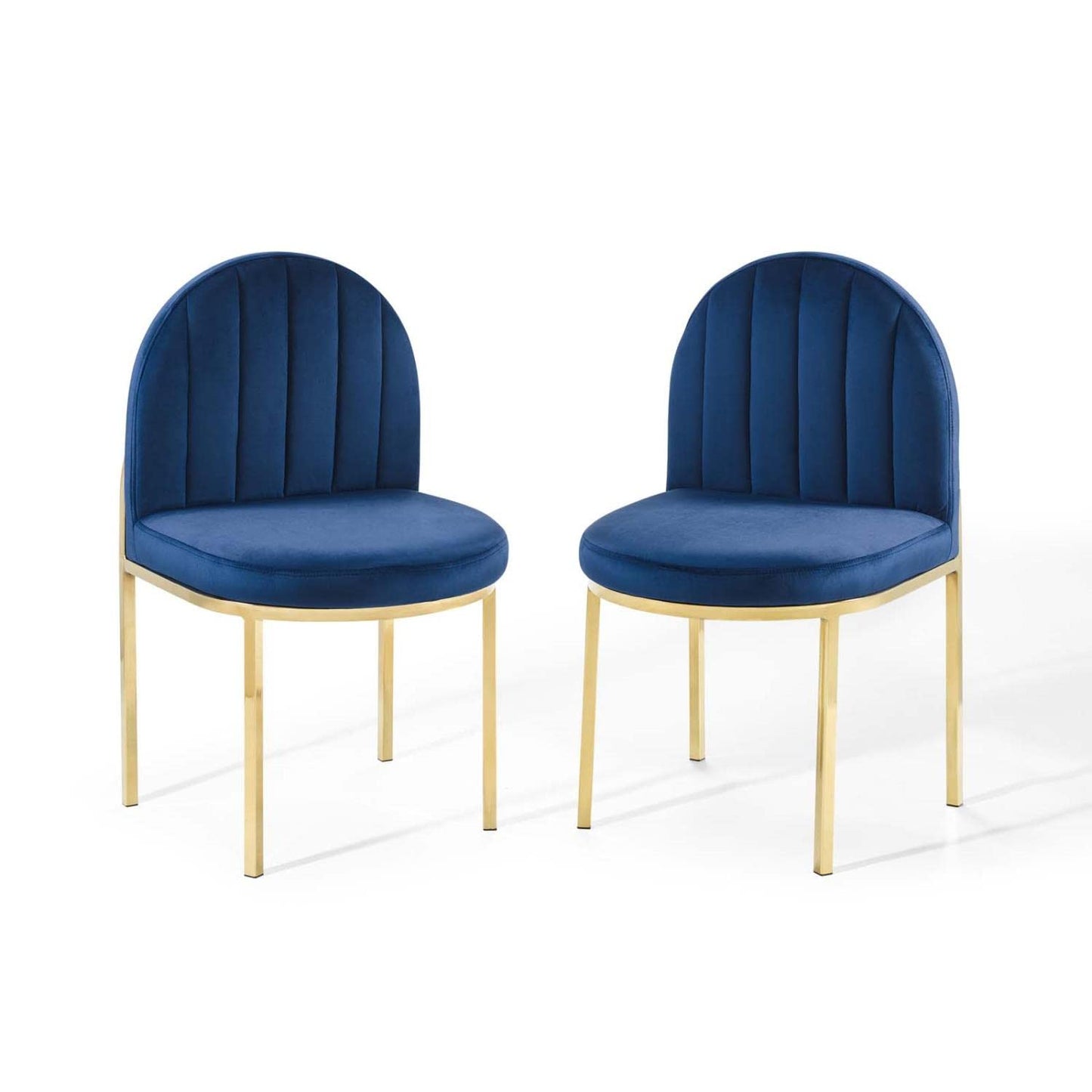 home office desk chairs | CasaFoyer Isla Channel Tufted Performance Velvet Dining Side Chair Set of 2 | Gold Navy | Stain-Resistant Upholstery | Comfortable & Durable | 331 lbs Capacity | casafoyer.myshopify.com