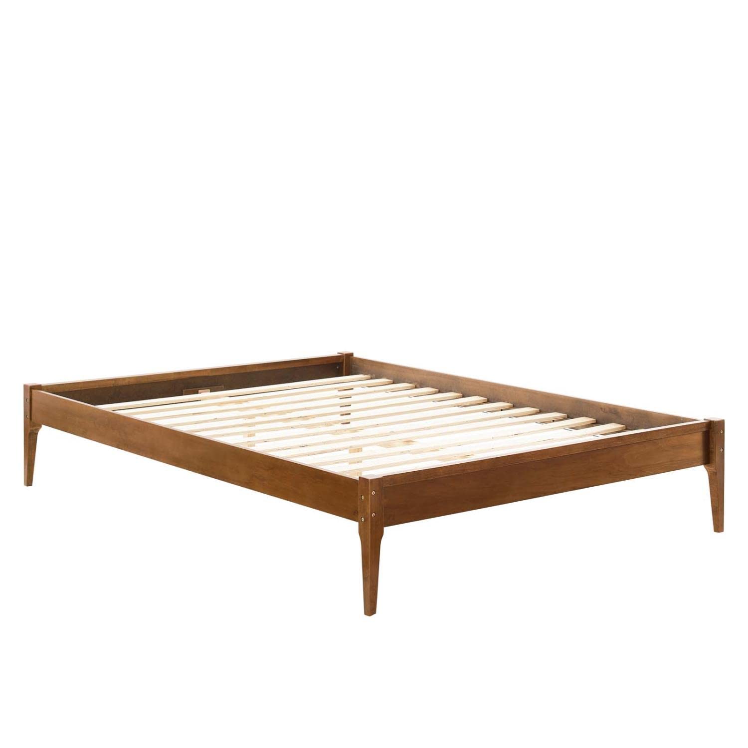 bed frames | CasaFoyer June King Platform Bed | Mid-Century Design | Durable Wood Frame | No Box Spring Needed | Walnut Finish | casafoyer.myshopify.com