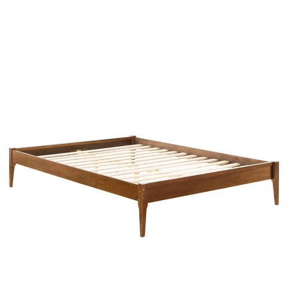bed frames | CasaFoyer June King Platform Bed | Mid-Century Design | Durable Wood Frame | No Box Spring Needed | Walnut Finish | casafoyer.myshopify.com