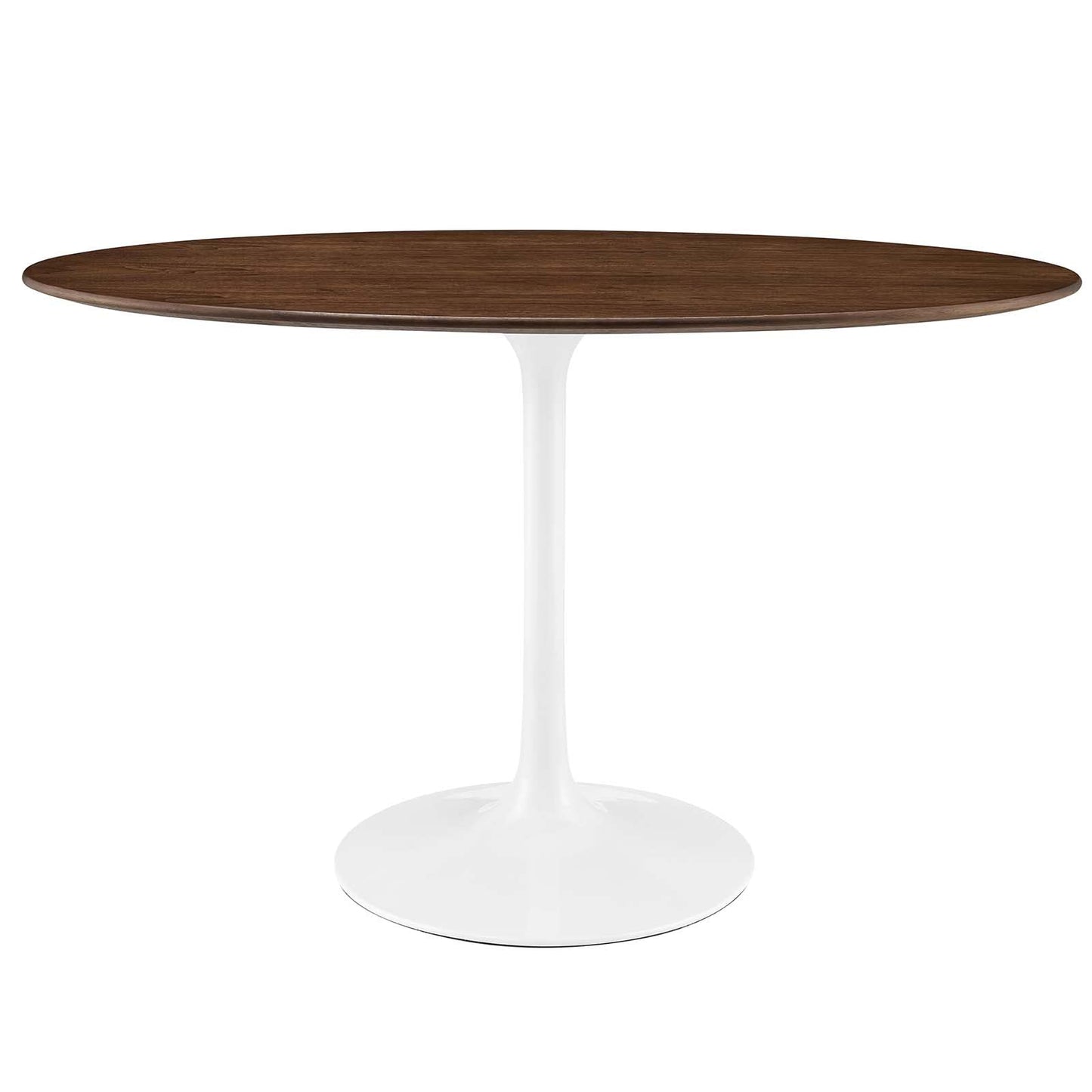 Dining Table | Lippa 48 Oval Walnut Dining Table | Timeless Modernism | Organic Shape | Elegant Design | Walnut Veneer Top | Chip-Resistant Finish | Tapered Metal Base | casafoyer.myshopify.com