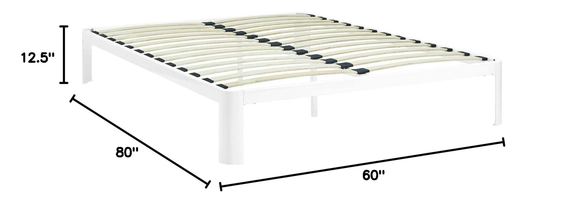 bed frames | CasaFoyer Corinne Queen Bed Frame | Sleek Design | Robust Steel Frame | Slatted Wood Support System | Fits Memory Foam, Spring, Latex, Hybrid Mattresses | Non-Marking Foot Pads | 1300 lbs Weight Capacity | White (Mattress Not Included) | casafoyer.myshopify.com