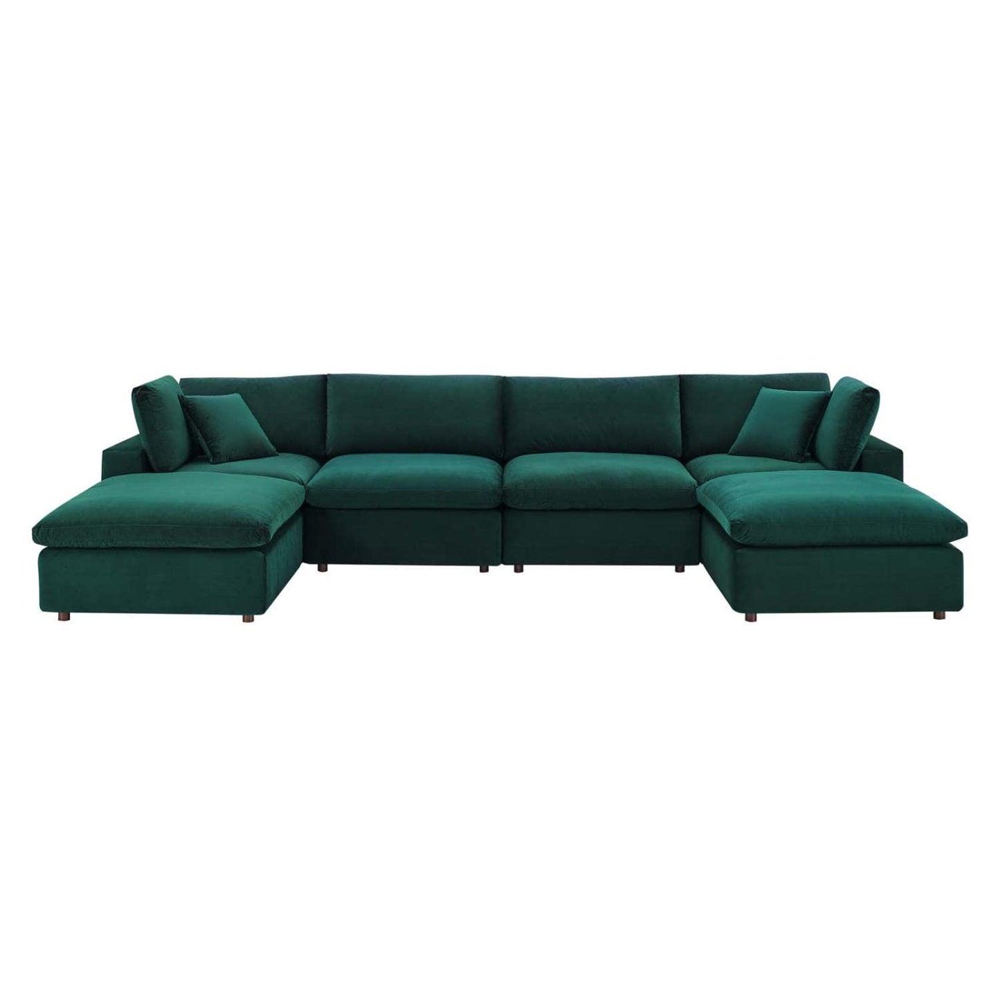 kitchen and dining room sets | CasaFoyer Commix Sectional Sofa | Luxurious & Inviting | Stain-Resistant Velvet | Solid Wood Construction | Plush Comfort | Foam Padded & Duck Down Fill | Overstuffed Feather Cushions | Green | casafoyer.myshopify.com