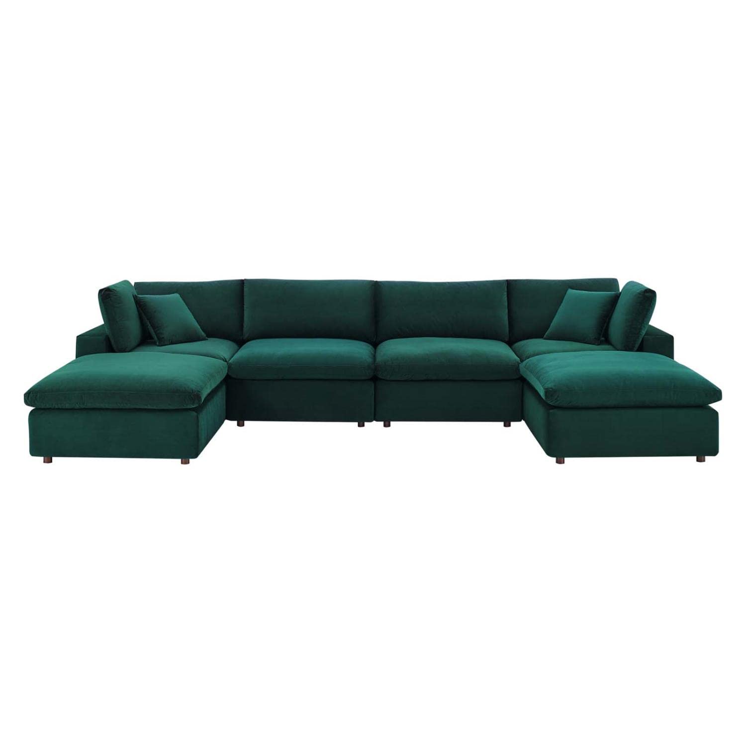 kitchen and dining room sets | CasaFoyer Commix Sectional Sofa | Luxurious & Inviting | Stain-Resistant Velvet | Solid Wood Construction | Plush Comfort | Foam Padded & Duck Down Fill | Overstuffed Feather Cushions | Green | casafoyer.myshopify.com
