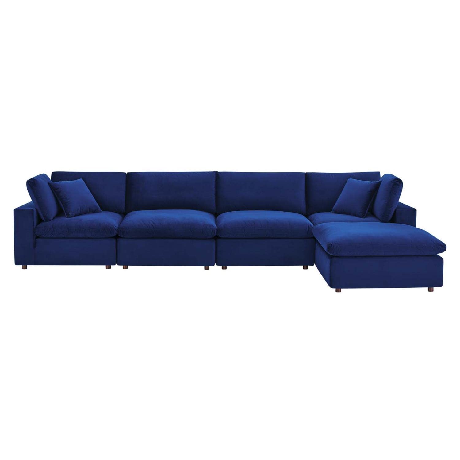 kitchen and dining room sets | CasaFoyer Commix Luxurious Sectional Sofa | Stain-Resistant Velvet Upholstery | Includes Ottoman, Armless & Corner Chairs | Navy | casafoyer.myshopify.com