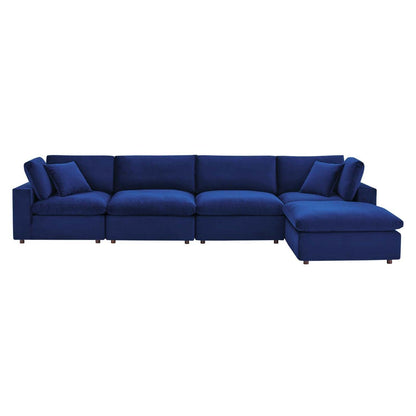 kitchen and dining room sets | CasaFoyer Commix Luxurious Sectional Sofa | Stain-Resistant Velvet Upholstery | Includes Ottoman, Armless & Corner Chairs | Navy | casafoyer.myshopify.com