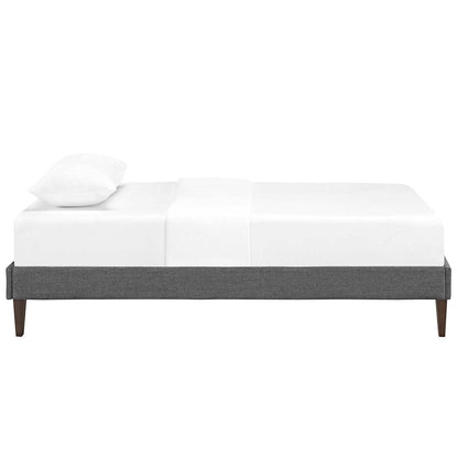 Bed | CasaFoyer  Tessie Platform Bed | Solid Wood Frame | Polyester Upholstery | Tapered Legs | Gray | Twin Size | No Box Spring Needed | Mattress Not Included | casafoyer.myshopify.com