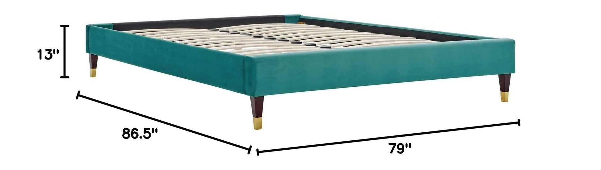 bed frames | CasaFoyer Harlow Performance Velvet King Bed Frame | Glamorous Deco Style | Stain-Resistant Velvet | Reinforced Support | 800 lbs Capacity | casafoyer.myshopify.com