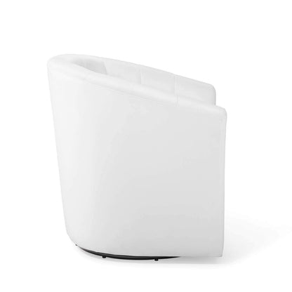 home office desk chairs | CasaFoyer Prospect Performance Velvet Swivel Armchair | Stain-Resistant Barrel Back Design | Retro Modern Elements | Ultimate Comfort | Sturdy Swivel Base | Assembly Required | White | casafoyer.myshopify.com