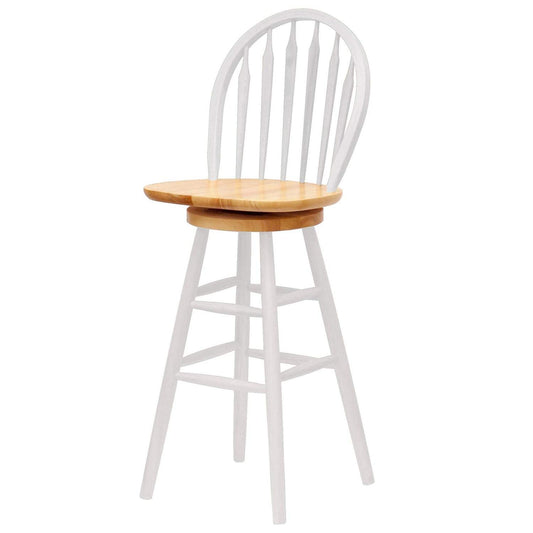 barstools | CasaFoyer  Wood Wagner 30 Arrow-back Windsor Stool | Natural Wood Seat | White Backrest & Legs | 29.93 Swivel Seat | 360-degree Swivel | Double Box Stretchers | Contoured Arrow-back | Assembly Required | 18 W x 17 D x 45.5 H | 17.98 lbs | casafoyer.myshopify.com