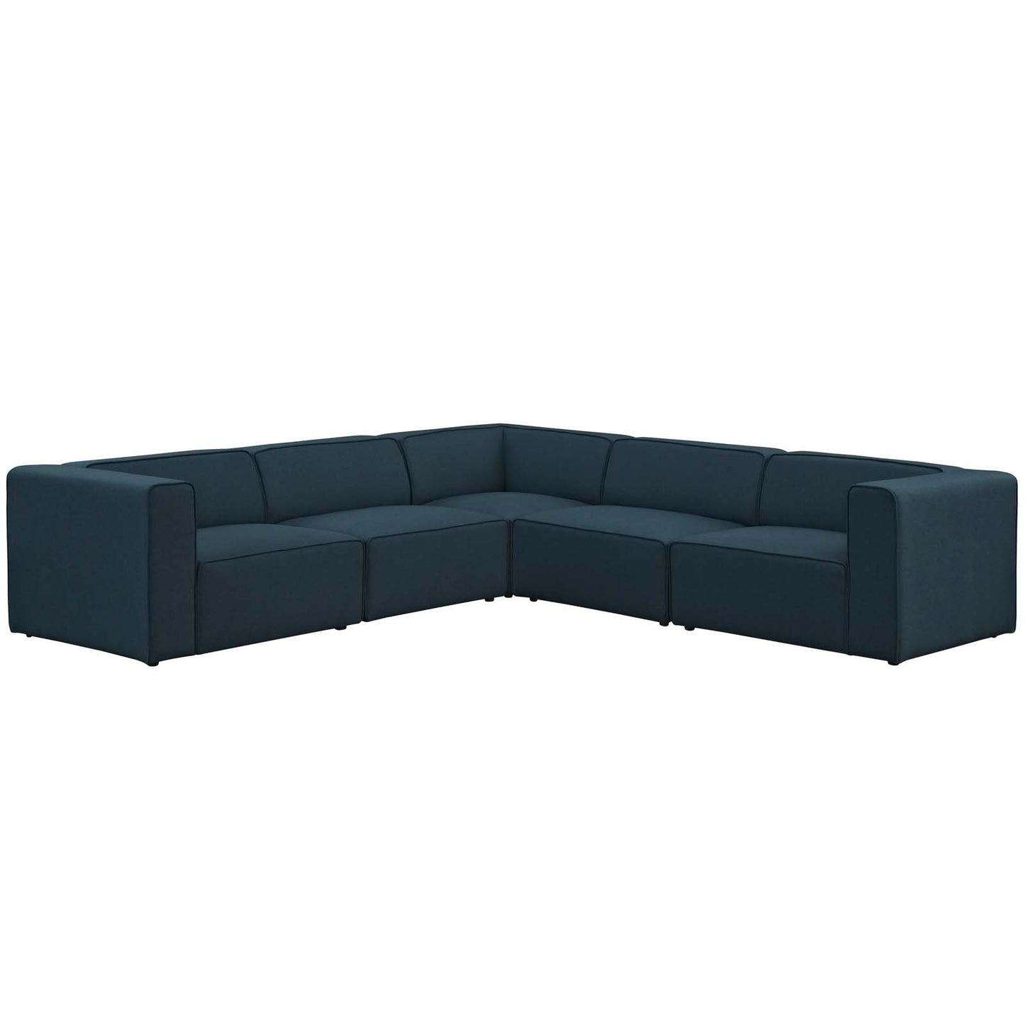 kitchen and dining room sets | CasaFoyer Mingle 5-Piece Sectional Sofa Set | Luxurious Comfort | Spacious Layout | Generous Seating | Dense Foam Padding | Customizable | Premium Polyester Fabric | Elegant Piping | Sturdy Plastic Legs | Blue | casafoyer.myshopify.com