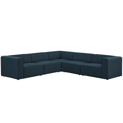 kitchen and dining room sets | CasaFoyer Mingle 5-Piece Sectional Sofa Set | Luxurious Comfort | Spacious Layout | Generous Seating | Dense Foam Padding | Customizable | Premium Polyester Fabric | Elegant Piping | Sturdy Plastic Legs | Blue | casafoyer.myshopify.com