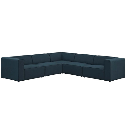 kitchen and dining room sets | CasaFoyer Mingle 5-Piece Sectional Sofa Set | Luxurious Comfort | Spacious Layout | Generous Seating | Dense Foam Padding | Customizable | Premium Polyester Fabric | Elegant Piping | Sturdy Plastic Legs | Blue | casafoyer.myshopify.com