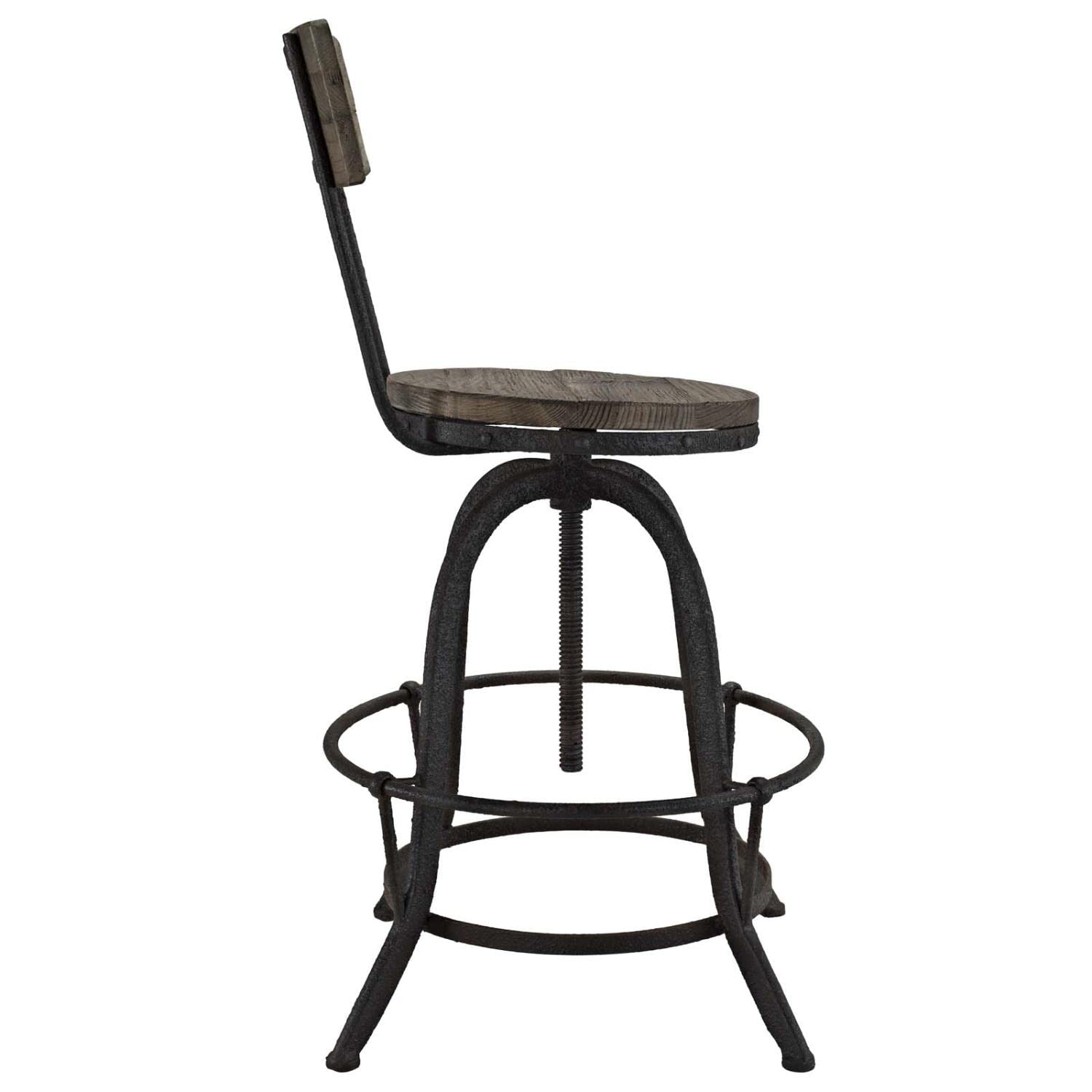 barstools | CasaFoyer Procure Wood Bar Stools | Metal Frame | Pine Wood Seat & Back | Footrest | Rustic Charm with Modern Elegance | Set of 2 | casafoyer.myshopify.com