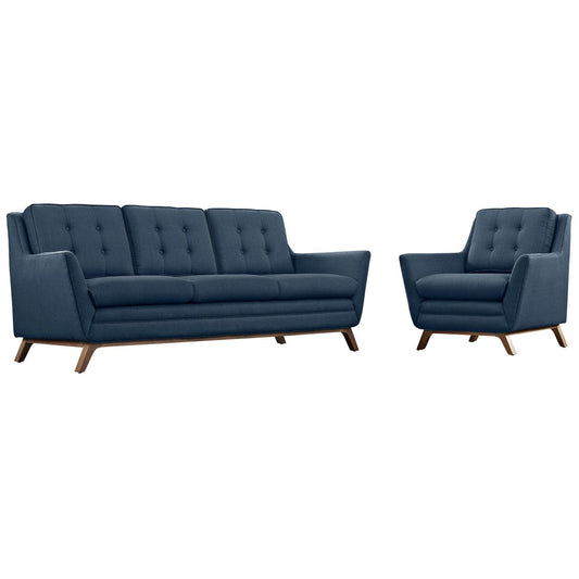 sofas | CasaFoyer Beguile Collection | Mid-Century Style Fabric Armchair & Sofa Set | Walnut Base | Plush Cushions | Tufted Buttons | Enhance Your Living Space | casafoyer.myshopify.com