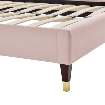 bed frames | CasaFoyer Harlow Performance Velvet King Bed Frame | Elegant Deco Style | Stain-Resistant Upholstery | Reinforced Support | 800 lbs Weight Capacity | casafoyer.myshopify.com
