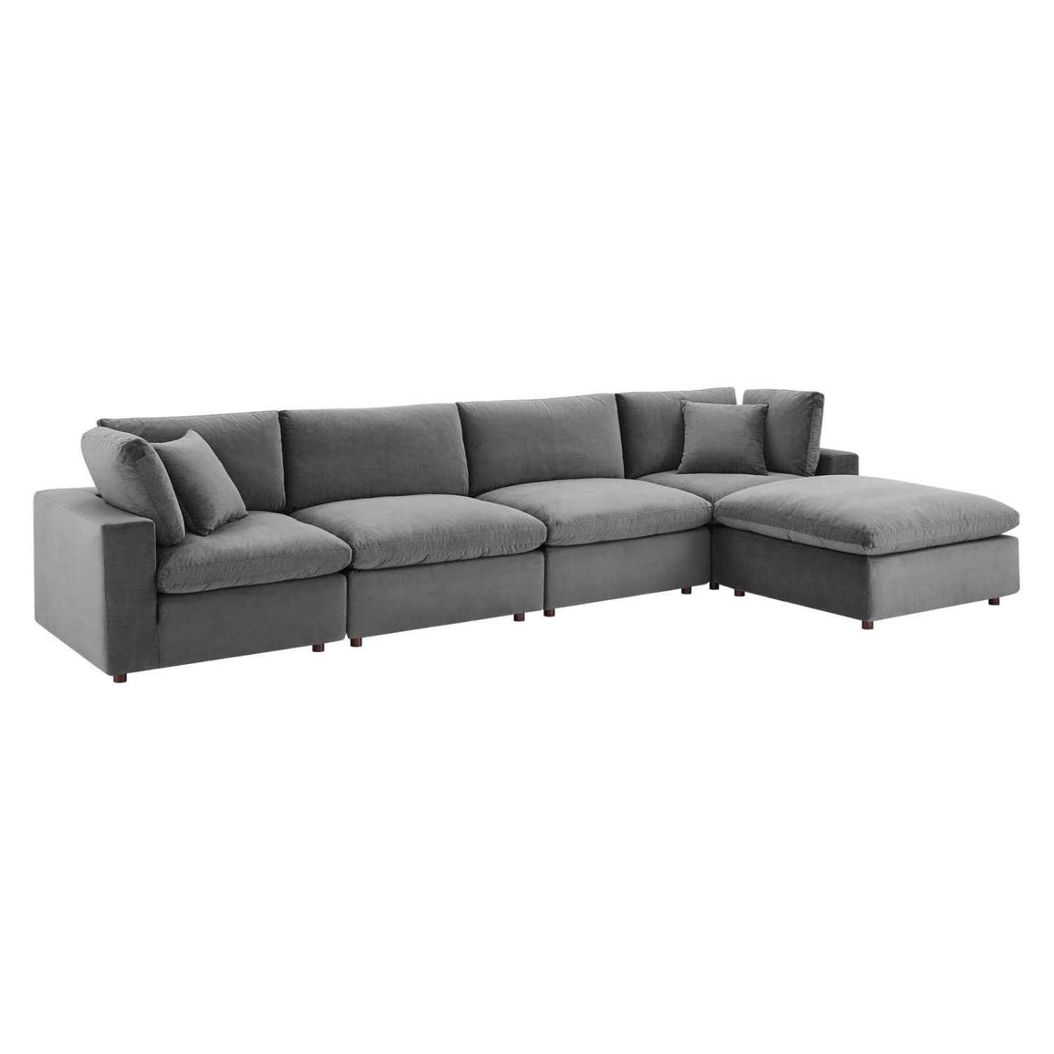 kitchen and dining room sets | CasaFoyer Commix Sectional Sofa | Luxurious & Inviting | Stain-Resistant Velvet | Solid Wood Construction | Foam Padded Cushions | Gray | casafoyer.myshopify.com