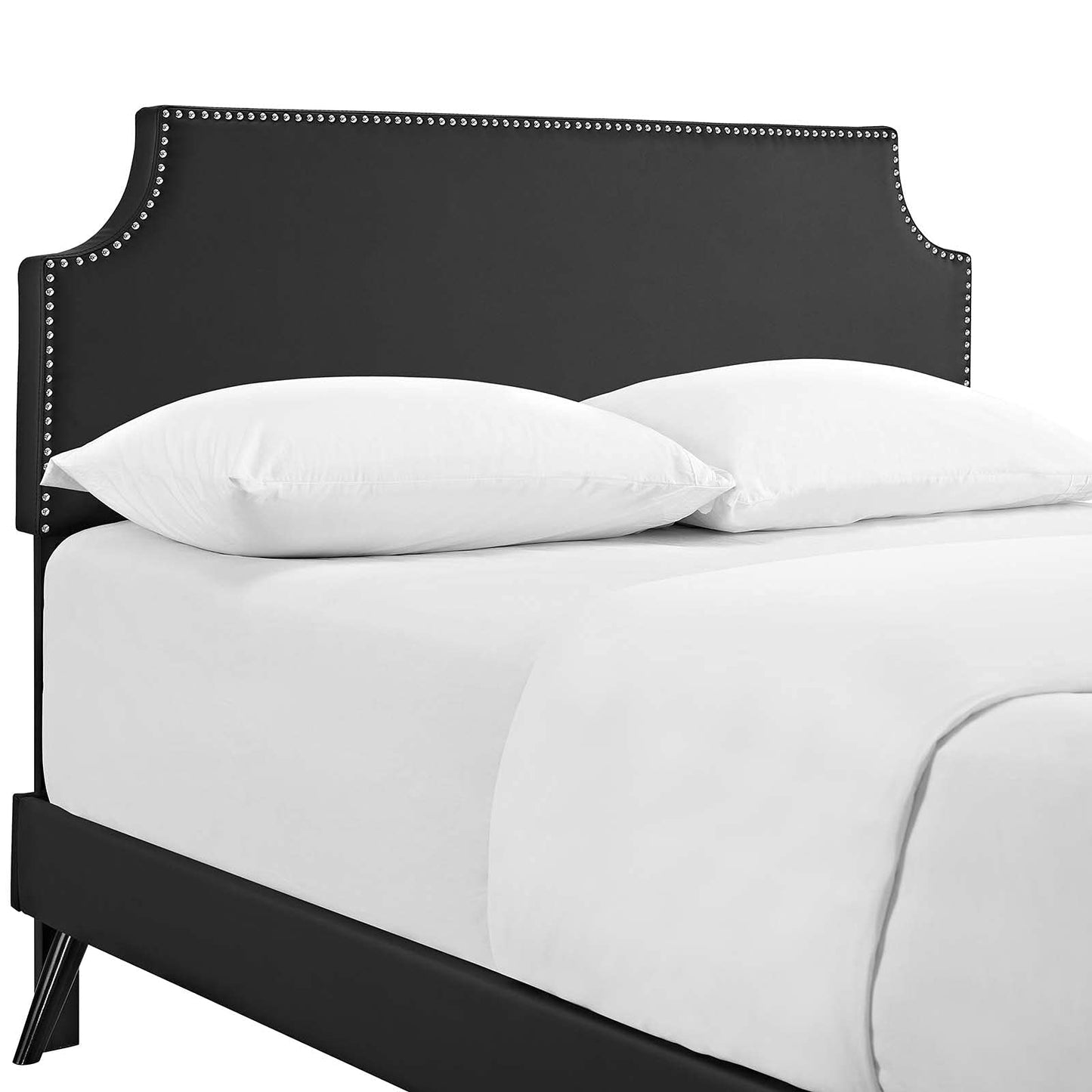 adjustable bed bases | CasaFoyer Corene Platform Bed | Solid Wood Frame | Vinyl Upholstery | Tapered Legs | 10 Wood Slats | No Box Spring Needed | Queen Size | Black | casafoyer.myshopify.com