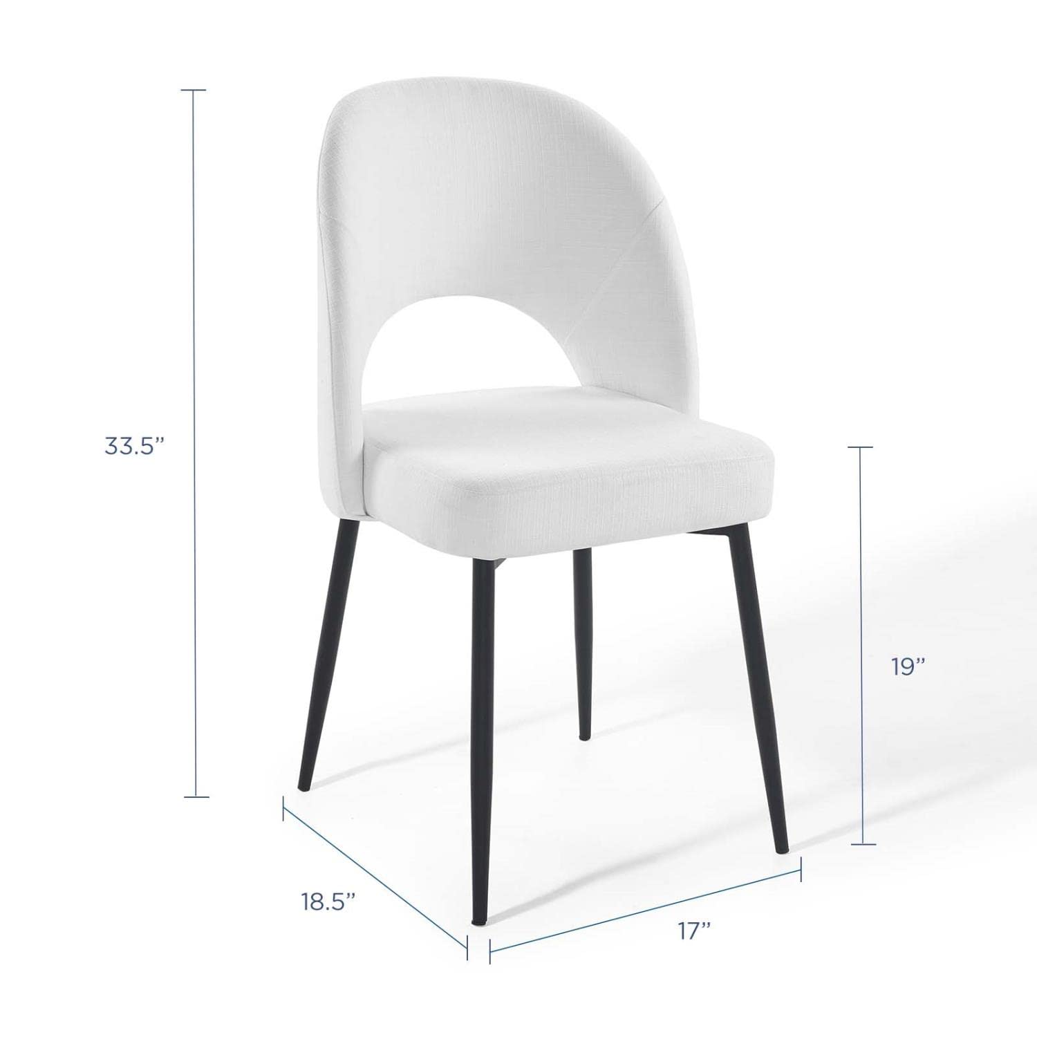 Dining Table | Rouse Upholstered Fabric Dining Side Chair | Stylish & Comfortable | Densely Padded Foam | Soft Fabric Upholstery | Durable Bentwood | Matte Black Stainless Steel Legs | Open Back Design | 331 lbs Weight Capacity | casafoyer.myshopify.com