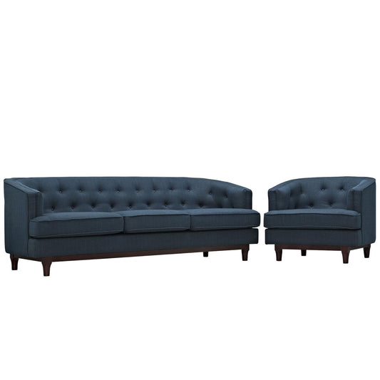 kitchen and dining room sets | CasaFoyer Coast Living Room Set | Elegant Mid-Century Style | Deep Button Tufting | Walnut Stained Wood Legs | Polyester Upholstery | Comfortable Foam Cushioning | Easy to Clean | Perfect for Modern & Eclectic Spaces | casafoyer.myshopify.com