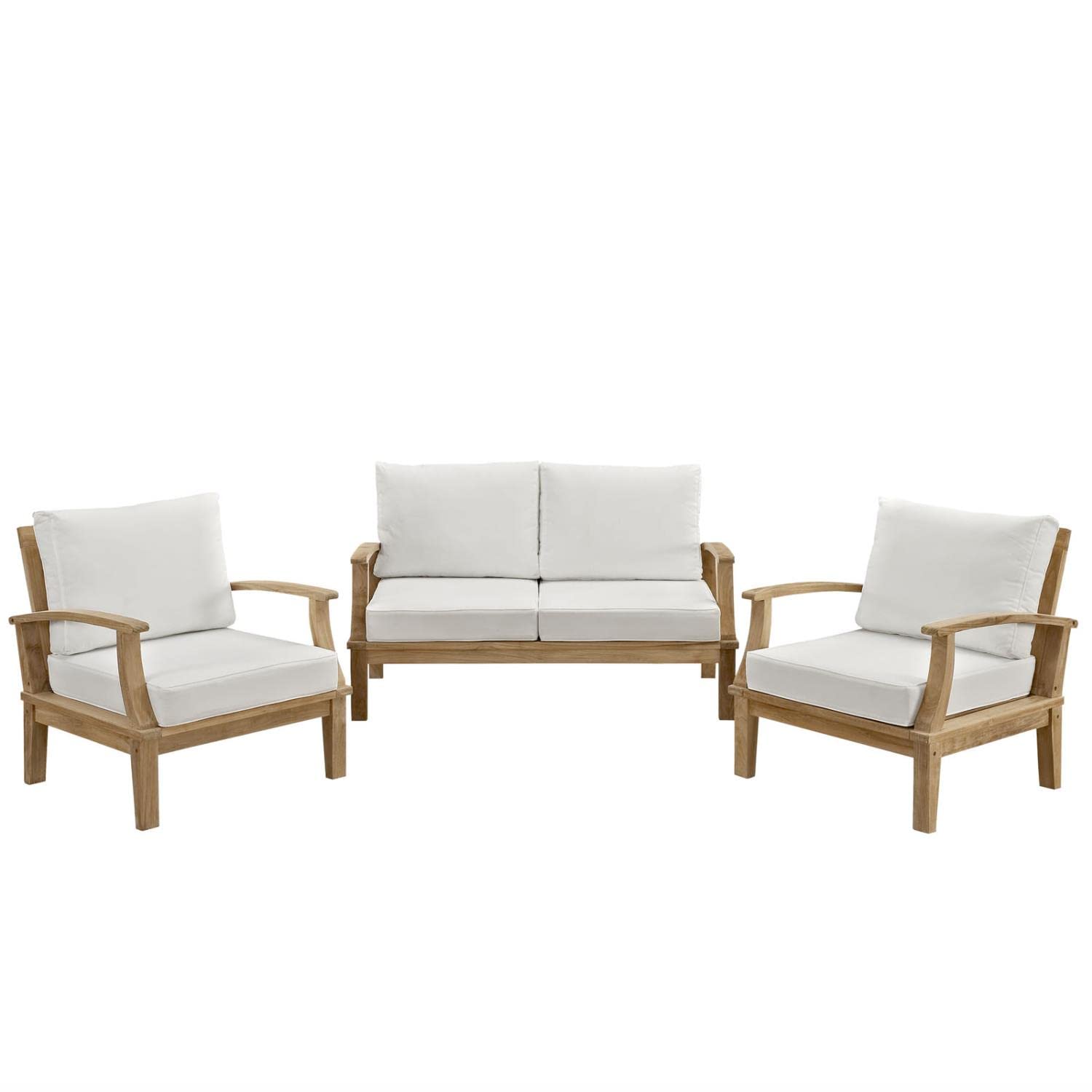 Patio Furniture Sets | Marina Teak Wood Outdoor Patio Furniture Sofa Sectional Set | Luxury | Durable | All-Weather Cushions | Modern Design | Easy Assembly | casafoyer.myshopify.com