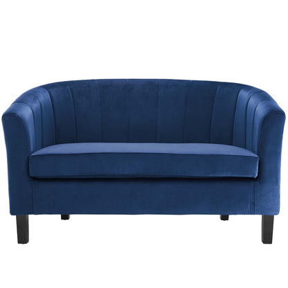 sofas | CasaFoyer Prospect Performance Velvet Loveseat | Modern Barrel Back Design | Stain-Resistant Upholstery | Chic Channel Tufting | Retro Modern Elements | Ultimate Comfort | 331 lbs Weight Capacity | casafoyer.myshopify.com